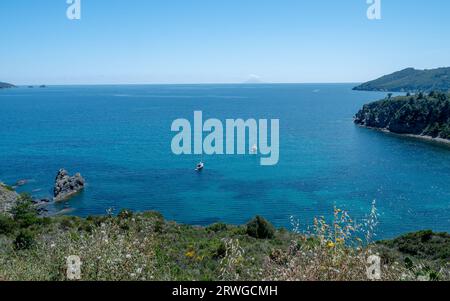 Vista panoramica su Capoliveri, Elba Foto Stock