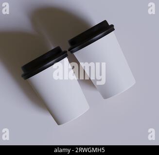 Tazza da caffè colori realistici e texture realistiche con l'illusione del software 3D. Foto Stock