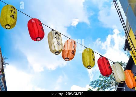 Kuala Lumpur, Malesia - 28 agosto 2023 Lorong Petaling Street, Old Kuala Lumpur Street Art Foto Stock