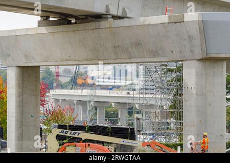 Costruzione di metropolitane e ponti a Tyson's Corner, Virginia Foto Stock