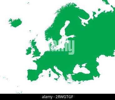 Mappa colori CMYK VERDE dell'EUROPA Illustrazione Vettoriale