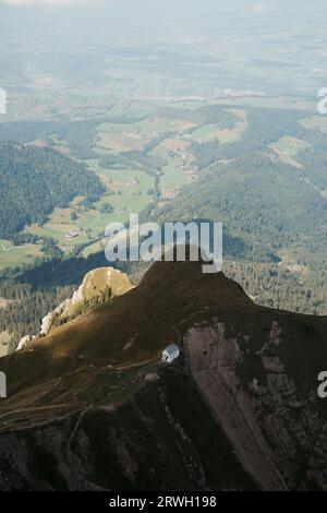 Vista dalla cima del monte Pilatus in Svizzera Foto Stock