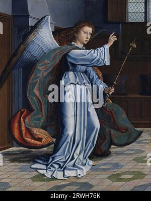 L'Annunciazione, dipinto ad olio su legno dell'artista olandese Gerard David, ca. 1506 Foto Stock