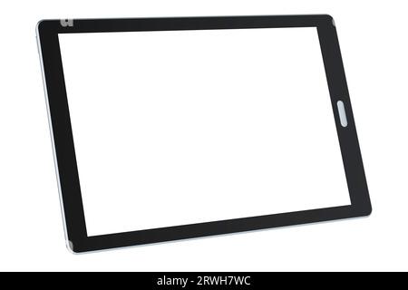 Tablet pc, tablet pc con schermo vuoto, rendering 3D isolato su sfondo bianco Foto Stock