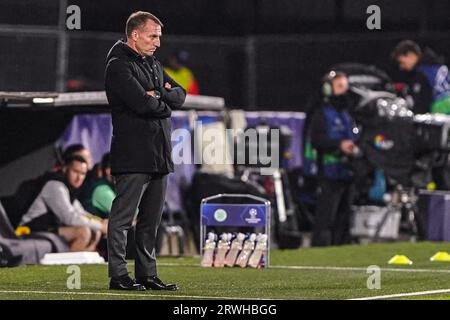 Rotterdam, Paesi Bassi. 19 settembre 2023. ROTTERDAM, PAESI BASSI - 19 SETTEMBRE: L'allenatore Brendan Rodgers del Celtic guarda in faccia durante la partita di UEFA Champions League del gruppo e tra Feyenoord e Celtic allo Stadion Feyenoord il 19 settembre 2023 a Rotterdam, Paesi Bassi. (Foto di Andre Weening/Orange Pictures) credito: Orange Pics BV/Alamy Live News Foto Stock