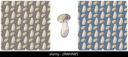 Illustrazione in stile disegno a mano. Funghi al miele. Crea un motivo senza cuciture per la cucina o l'officina Illustrazione Vettoriale