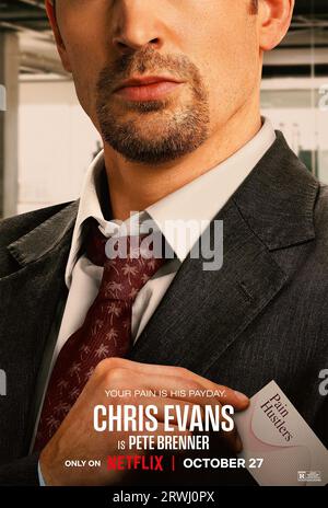 DATA DI RILASCIO: 27 ottobre 2023. TITOLO: Pain Hustlers. STUDIO: Wychwood Media. DIRETTORE: David Yates. TRAMA: Liza sogna una vita migliore per lei e sua figlia così ottiene un lavoro in una farmacia in bancarotta e il fegato di Liza catapulta l'azienda e lei nella vita alta senza sapere che presto sarà nel mezzo di una cospirazione criminale. PROTAGONISTA: Poster Art CHRIS EVANS nel ruolo di Brenner. (Immagine di credito: © Wychwood Media/Entertainment Pictures/ZUMAPRESS.com) SOLO PER USO EDITORIALE! Non per USO commerciale! Foto Stock