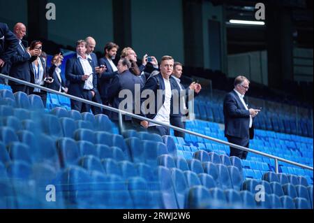 Madrid, Spagna. 19 settembre 2023. Felix Kroos, fratello di Toni Kroos, visto durante la sessione di allenamento dell'Union Berlin allo stadio Santiago Bernabeu, il giorno prima della partita contro il Real Madrid. (Foto di Alberto Gardin/SOPA Images/Sipa USA) credito: SIPA USA/Alamy Live News Foto Stock