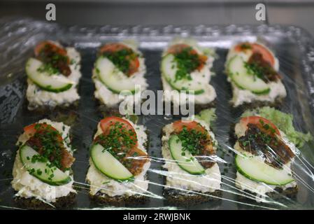 Ristorante Madmandens Smørrebrød su Classensgade, Copenhagen, Danimarca. Foto Stock