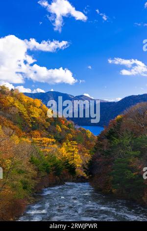 Cascate Ryuzu no Taki e lago Chuzenji Foto Stock