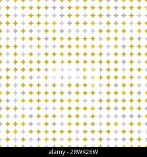 Ripetizione geometrica senza cuciture. Ornamento moderno con stelle dorate e argentate. Schema astratto geometrico Foto Stock