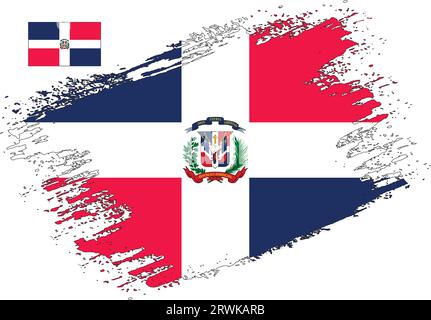 Pennello Design bandiera Repubblica Dominicana Illustrazione Vettoriale