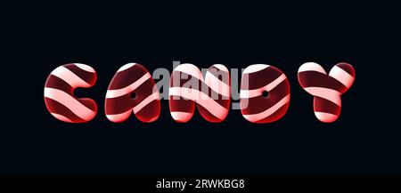 Testo dolce e caramelle. Alfabeto. Effetto di testo Jelly. effetto stile testo 3d. Foto Stock