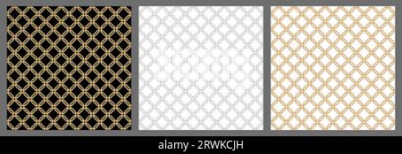 Serie di ripetizioni geometriche senza giunture. Raccolta di ornamenti astratti vettoriali geometrici. Set di sfondi moderni con elementi ripetuti Illustrazione Vettoriale