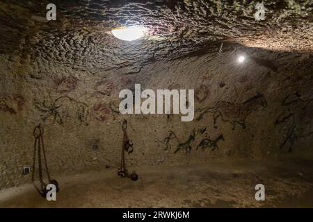 Interno del castello di Boldogko (prigione), Ungheria Foto Stock
