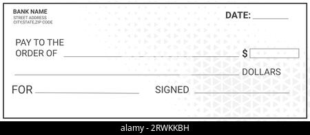 Numero di conto del modello di assegno bancario personale: Un identificativo univoco per il conto bancario Illustrazione Vettoriale