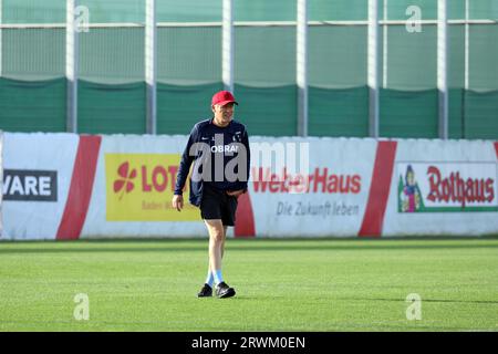 Friburgo, Deutschland. 20 settembre 2023. Allenatore Christian Streich (SC Freiburg) beim Abschlusstraining zum Auftakt der Fussball-Europa-League Olympiakos Piräus vs SC Freiburg credito: dpa/Alamy Live News Foto Stock