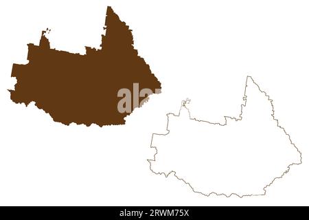 Liverpool Plains Shire (Commonwealth of Australia, nuovo Galles del Sud, NSW) mappa illustrazione vettoriale, schizzo di scribble mappa di Liverpool Plains Illustrazione Vettoriale