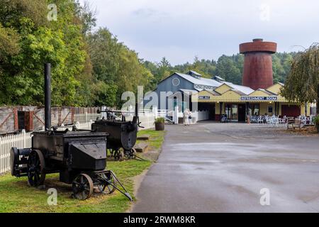 Vista dell'ingresso principale a Blists Hill Victorian Town, Telford, Shropshire Foto Stock