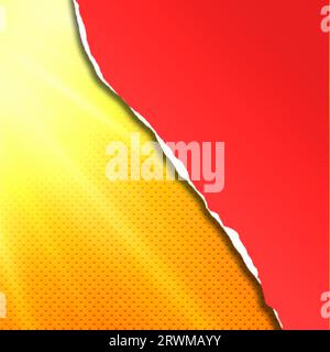 Carta strappata sfondo. Sfondo rosso quadrato con spazio per i testi, per promozioni sui social media, eventi, banner, poster, anniversario, Party e Web A online Foto Stock