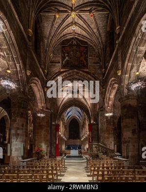 L'interno della cattedrale di St Giles (High Kirk) con la sua architettura panoramica, Edimburgo. Foto Stock