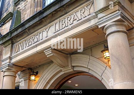 Durham University Palace Green Library 1858 ingresso , Durham, Inghilterra, Regno Unito Foto Stock