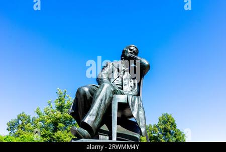 Statua di Robert Schumann compositore tedesco a Zwickau Foto Stock