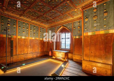 Camera da letto del Principe Vescovo nelle sale di Stato della Fortezza di Hohensalzburg - Salisburgo, Austria Foto Stock