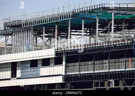 Lavori di costruzione per il programma di espansione Excel London fase 3 nei Royal Docks di Londra Foto Stock