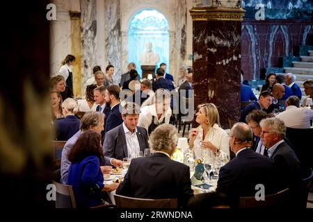 AMSTERDAM - Regina Maxima durante la cena dei vincitori dei premi King Willem I. La cena dei vincitori segna l'inizio delle iscrizioni ai premi aziendali biennali. ANP ROBIN VAN LONKHUIJSEN paesi bassi Out - belgio Out credito: ANP/Alamy Live News Foto Stock