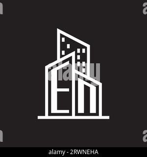 Logo immobiliare con stile edificio, logo immobiliare Stock Vector Illustrazione Vettoriale