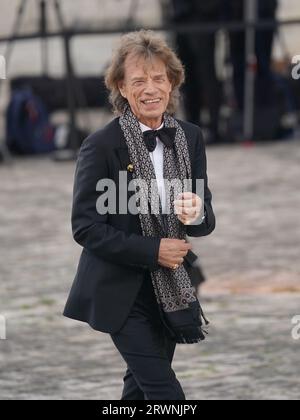 Mick Jagger assiste al banchetto di Stato alla Reggia di Versailles, Parigi, durante la visita di Stato in Francia. Data foto: Mercoledì 20 settembre 2023. Foto Stock