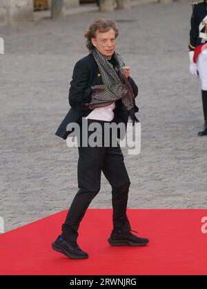 Mick Jagger assiste al banchetto di Stato alla Reggia di Versailles, Parigi, durante la visita di Stato in Francia. Data foto: Mercoledì 20 settembre 2023. Foto Stock