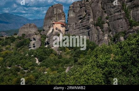 Monastero Santo di San Nicola Anapafsas a Meteora Foto Stock