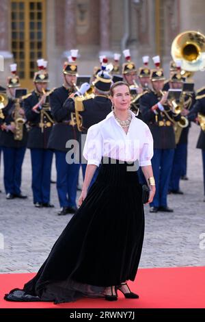 Versailles, Francia. 20 settembre 2023. Carole Bouquet arriva per assistere al banchetto di stato al Palazzo di Versailles, a ovest di Parigi, in Francia, il 20 settembre 2023, il primo giorno di una visita di stato in Francia. Foto di Ammar Abd Rabbo/ABACAPRESS.COM Credit: Abaca Press/Alamy Live News Foto Stock