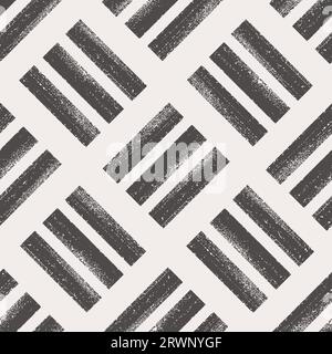 Motivo audace con linee testurizzate Weavin. Sfondo parquet senza cuciture. Illustrazione Vettoriale