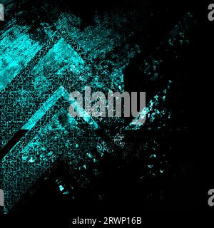 Sfondo astratto e forma triangolare con futuristico effetto blu Foto Stock