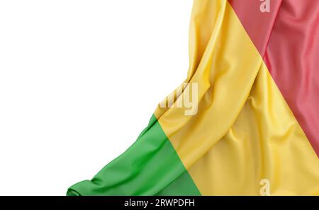Bandiera del Mali con spazio vuoto sulla sinistra. Isolato. Rendering 3D. Foto Stock