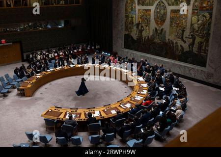 New York, Stati Uniti. 20 settembre 2023. Sessione speciale della riunione del Consiglio di sicurezza delle Nazioni Unite sull'invasione russa dell'Ucraina presso la sede delle Nazioni Unite, 20 settembre 2023, a New York, New York, USA. Credito: Chuck Kennedy/Dipartimento di Stato degli Stati Uniti/Alamy Live News Foto Stock