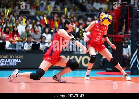 Tokyo, Giappone. 20 settembre 2023. Nichika Yamada (JPN) pallavolo : FIVB Road to Paris Volleyball Qualifier/World Cup 2023 Giappone, torneo femminile tra Giappone e Bulgaria allo Yoyogi National Stadium di Tokyo, Giappone . Crediti: Yohei Osada/AFLO SPORT/Alamy Live News Foto Stock