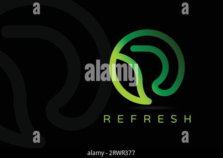 Design lineare astratto 3d concetto logo R Letter Illustrazione Vettoriale