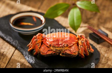 Fumante granchi pelosi di shanghai, cucina cinese，Mitten Crab, shanghai peloso granchi, Foto Stock