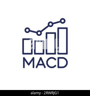 Icona della linea indicatore di trading MACD, vettore Illustrazione Vettoriale