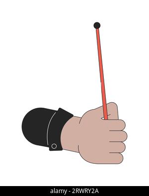 Illustrazione a mano del personaggio del cartone animato lineare del tamburo del tamburo del tamburo del tamburo destro Illustrazione Vettoriale
