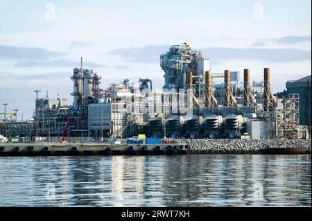 Raffineria di gas naturale nei pressi di Hammerfest nel nord della Norvegia Foto Stock