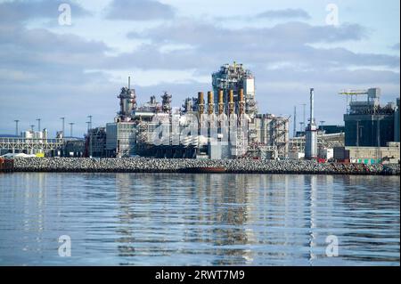 Raffineria di gas naturale nei pressi di Hammerfest nel nord della Norvegia Foto Stock