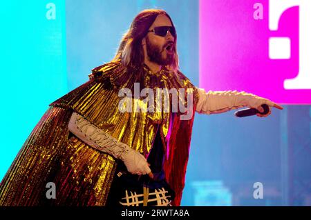 Jared Leto von Thirty Seconds to Mars live beim Telekom Street Gig auf der Digital X Stage im Mediapark. Köln, 20.09.2023 Foto Stock