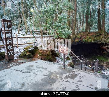 Grotta di ghiaccio Narusawa (monumento naturale) Foto Stock