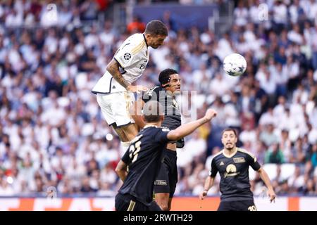 Joselu Mato del Real Madrid durante la UEFA Champions League, gruppo C, partita di calcio giocata tra Real Madrid e Union Berlin allo stadio Santiago Bernabeu il 20 settembre 2023, a Madrid, in Spagna. Foto Oscar J. Barroso / SpainDPPI / DPPI Foto Stock