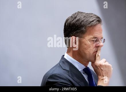 L'AIA - il primo ministro uscente Mark Rutte durante il secondo giorno di riflessioni politiche generali. Il Parlamento sta discutendo il bilancio del gabinetto presentato il giorno del bilancio. ANP ROBIN VAN LONKHUIJSEN paesi bassi Out - belgio Out Foto Stock